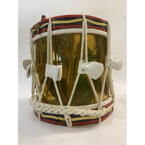 888 - A ROYAL NAVY SIDE DRUM. An Elizabeth II Royal Navy side drum decorated with a Royal Coat of arms, th... 