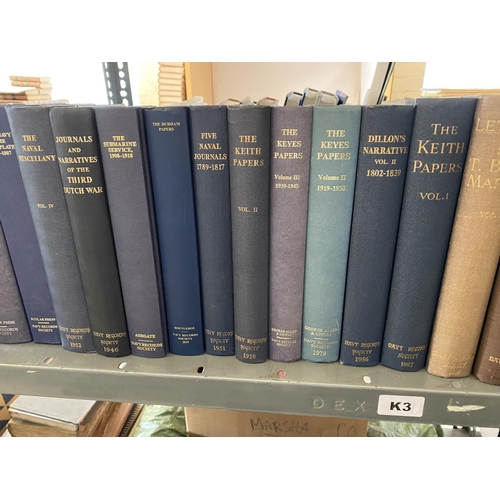 904 - THE NAVY RECORDS SOCIETY An extensive run of the Navy Records Society: volumes 2 - 7, 9, 12 - 15, 16... 