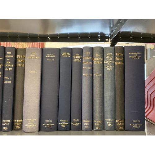 904 - THE NAVY RECORDS SOCIETY An extensive run of the Navy Records Society: volumes 2 - 7, 9, 12 - 15, 16... 