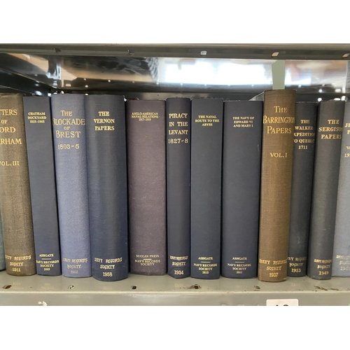 904 - THE NAVY RECORDS SOCIETY An extensive run of the Navy Records Society: volumes 2 - 7, 9, 12 - 15, 16... 