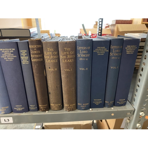 904 - THE NAVY RECORDS SOCIETY An extensive run of the Navy Records Society: volumes 2 - 7, 9, 12 - 15, 16... 