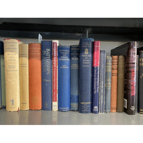 923 - A LARGE COLLECTION OF NAVAL HISTORY BOOKS ON DIVERSE SUBJECTS. History books to include works on Soc... 