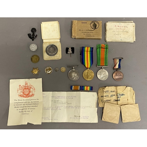 964 - A FIRST WORLD PAIR AND OTHER ITEMS TO THE LIVERPOOL REGIMENT. A Great War pair comprising War and Vi... 