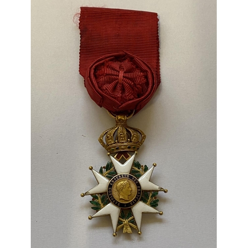 965 - A GOLD AND ENAMEL FRENCH LEGION D'HONNEUR. A Legion D'Honneur Chevalier Officer's award, 2nd Empire ... 