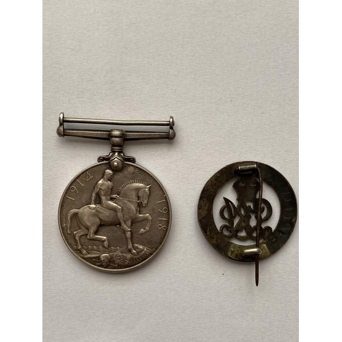 967 - A FIRST WORLD WAR WAR BADGE TO THE TANK CORPS. A Silver War badge number B156900 awarded to H.S.Phel... 