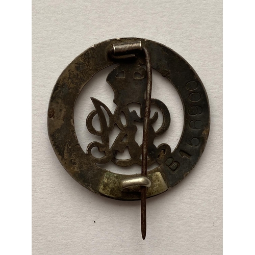 967 - A FIRST WORLD WAR WAR BADGE TO THE TANK CORPS. A Silver War badge number B156900 awarded to H.S.Phel... 