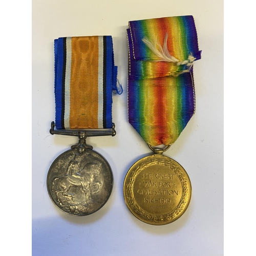 989 - A FIRST WORLD WAR PAIR A Great War pair comprising War and Victory medals named to 67942 Pte C.W.Hop... 