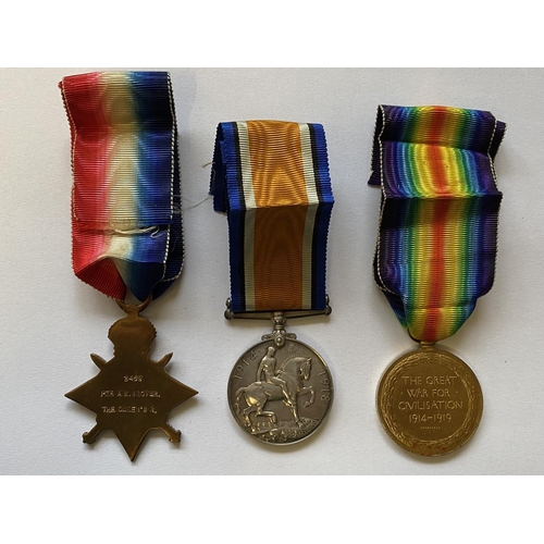 993 - A FIRST WORLD WAR GROUP OF THREE A Great War trio comprising 1914/15 Star named to 3469 Pte A.W. Gro... 