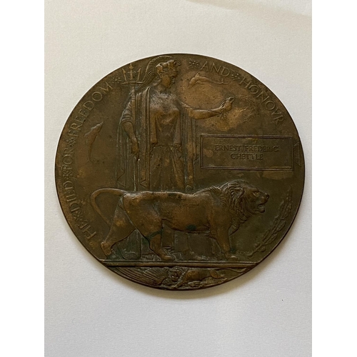 995 - A FIRST WORLD COMMEMORATIVE PLAQUE TO AN OFFICER. A commemorative plaque named for Ernest Frederic C... 