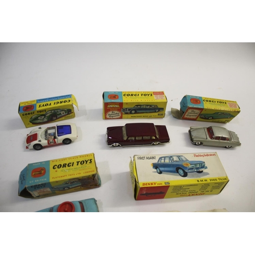 1333 - CORGI & DINKY TOYS including boxed Corgi Toys 247 Mercedes Benz 600 (Maroon, flap missing from box),... 