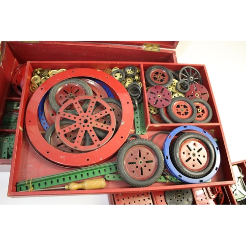 1371 - LARGE MECCANO BOXED SET - NO 10 a large red coloured Meccano box with carrying handles, with three l... 