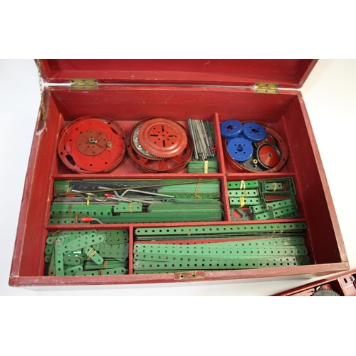 1371 - LARGE MECCANO BOXED SET - NO 10 a large red coloured Meccano box with carrying handles, with three l... 