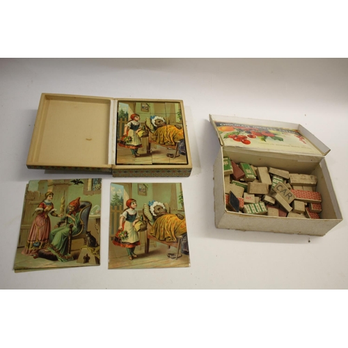 1388 - VINTAGE GAMES including a large box containing a alphabet game, with labels for Capitals, Vowels, Co... 