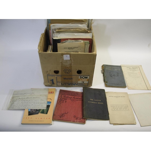 1391 - RAILWAY EPHEMERA a box of various railway related items, including an album of railway tickets, vari... 