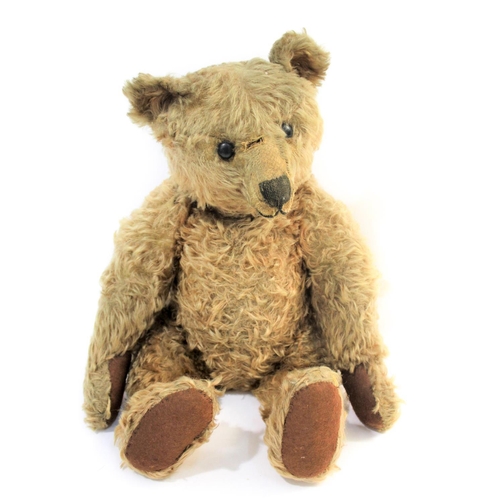 1433 - EARLY STEIFF TEDDY BEAR circa 1908-1915, with black boot button eyes and stitched mouth and nose, wi... 