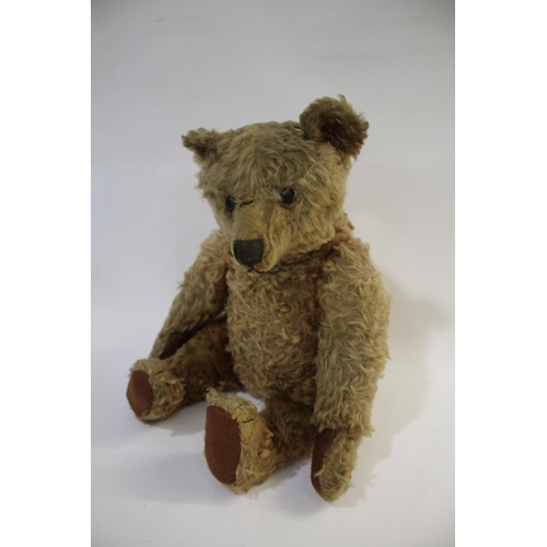 1433 - EARLY STEIFF TEDDY BEAR circa 1908-1915, with black boot button eyes and stitched mouth and nose, wi... 