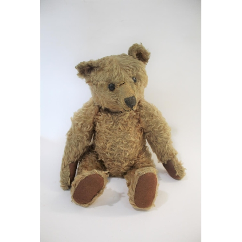 1433 - EARLY STEIFF TEDDY BEAR circa 1908-1915, with black boot button eyes and stitched mouth and nose, wi... 