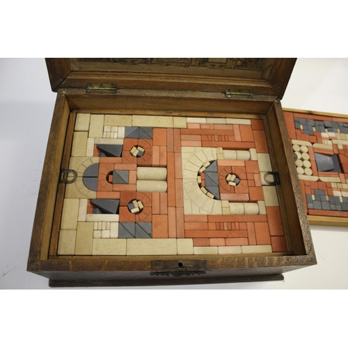 1446 - VCTORIAN BOXED CONSTRUCTION SET a large and remarkably complete construction set, with four layers o... 