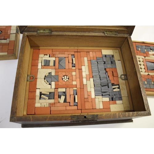 1446 - VCTORIAN BOXED CONSTRUCTION SET a large and remarkably complete construction set, with four layers o... 