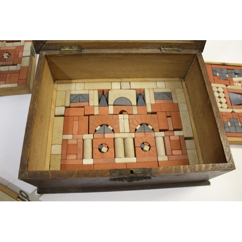 1446 - VCTORIAN BOXED CONSTRUCTION SET a large and remarkably complete construction set, with four layers o... 