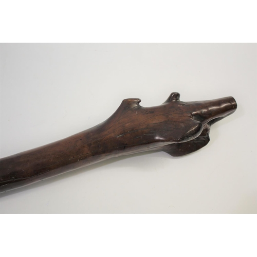 1454 - LARGE 19THC FIJIAN ROOT STOCK WAR CLUB a large 19thc two handed Vunikau root stock war club, the han... 