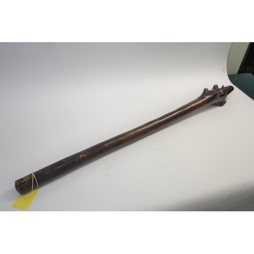 1454 - LARGE 19THC FIJIAN ROOT STOCK WAR CLUB a large 19thc two handed Vunikau root stock war club, the han... 