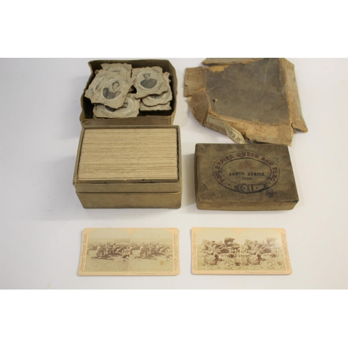 1460 - CASED STEREOCARDS - SOUTH AFRICA, BOER WAR 1900 a boxed set of Underwood & Underwood stereocards, in... 