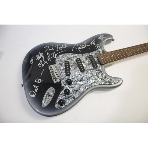 1467 - SIGNED ELECTRIC GUITAR & CERTIFICATE - COUNTING CROWS a Lotus electric guitar, signed in silver colo... 