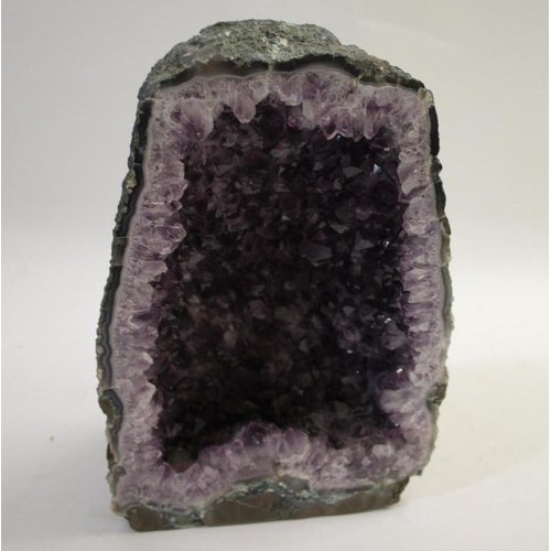 1487 - AMETHYST BLOCK, FOSSILS & STONE SAMPLES a mixed lot including a large block of Amethyst (33cms high)... 