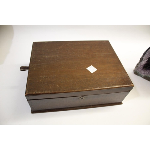 1487 - AMETHYST BLOCK, FOSSILS & STONE SAMPLES a mixed lot including a large block of Amethyst (33cms high)... 