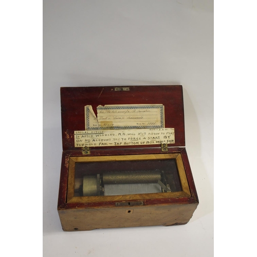 1488 - 19THC MUSICAL BOX - PRAGUE a small two air musical box, with songsheet label on the inside of the li... 