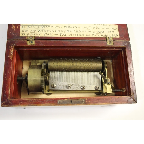 1488 - 19THC MUSICAL BOX - PRAGUE a small two air musical box, with songsheet label on the inside of the li... 