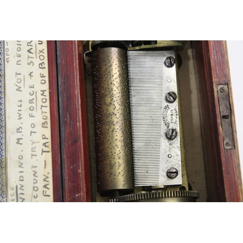 1488 - 19THC MUSICAL BOX - PRAGUE a small two air musical box, with songsheet label on the inside of the li... 