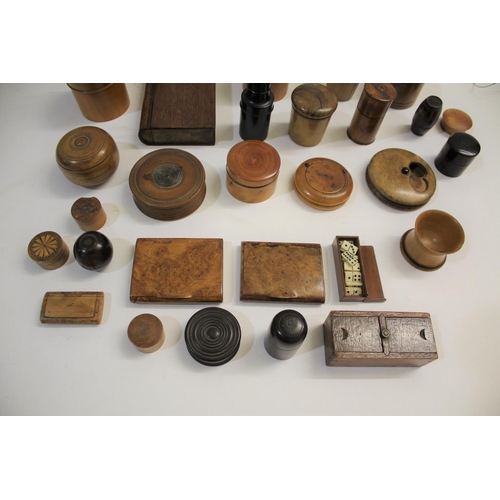 1491 - TREEN a mixed lot including a variety of lidded containers from the 19thc and 20thc, some with bottl... 