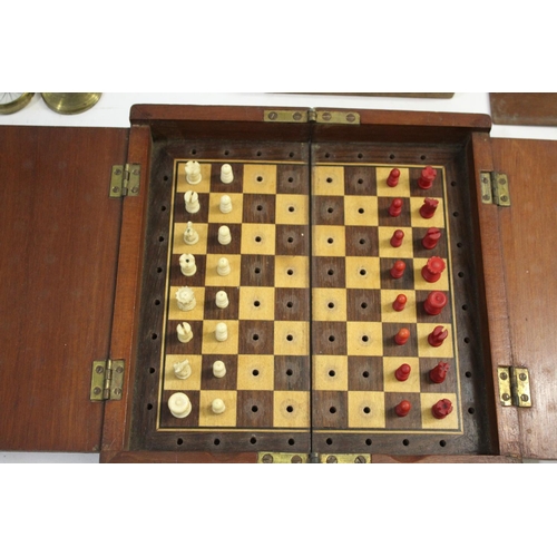 1494 - VINTAGE GAMES including a 19thc vintage alphabet game with bone letters in a small mahogany box, a b... 