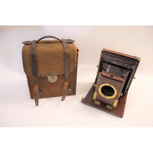 1507 - ROSS OF LONDON - PLATE CAMERA & ACCESSORIES a cased mahogany plate camera made by Ross of London and... 