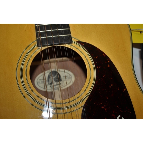 1534 - EPIPHONE GIBSON ACOUSTIC GUITAR - KOREA with a label inside, Model PR 350-12, Serial 2011726, Epipho... 