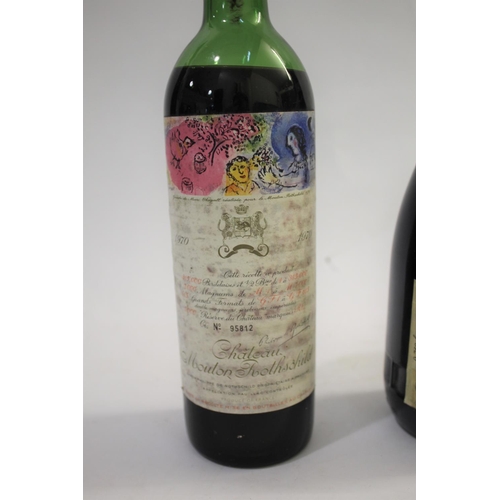 1553 - CHATEAU MOUTON ROTHSCHILD - 1970 a bottle of Chateau Mouton Rothschild 1970, No 95812. Also with a b... 