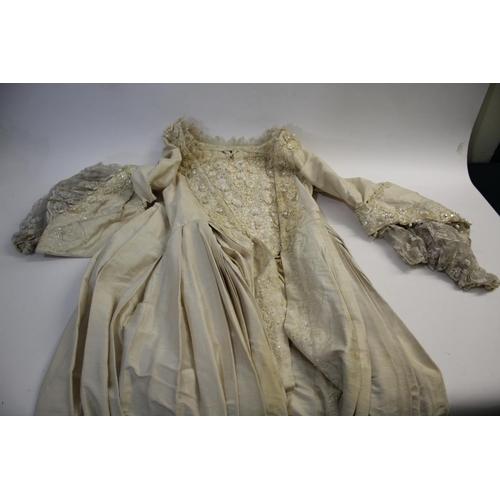 1574 - PROFESSIONAL THEATRICAL COSTUMES - THORNDIKE FAMILY including a cream silk and heavily beaded dress ... 