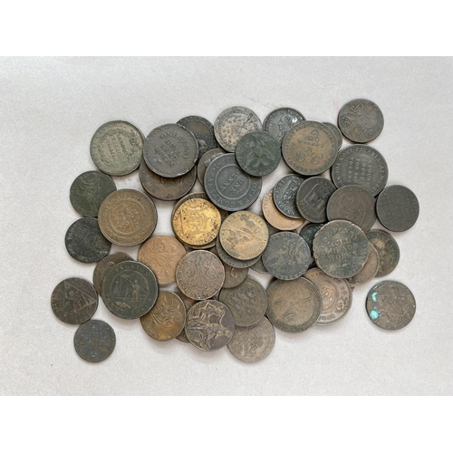 1112 - A COLLECTION OF EARLY 19TH CENTURY AND LATER TRADE TOKENS. A collection of trade tokens, regional is... 