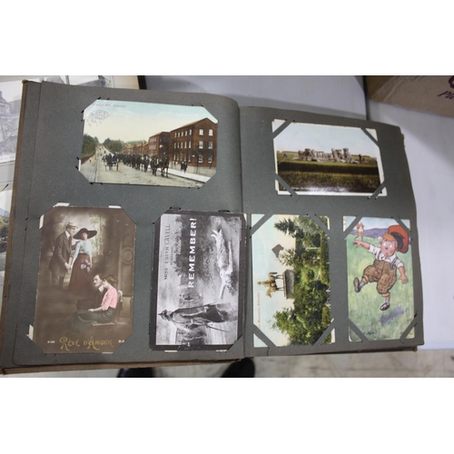 1319 - TWO POSTCARD ALBUMS first album including Military (group shots, sporting teams, processions, Hospit... 