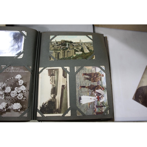 1319 - TWO POSTCARD ALBUMS first album including Military (group shots, sporting teams, processions, Hospit... 