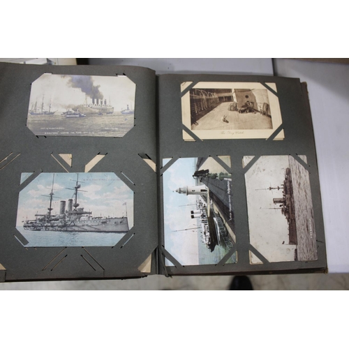 1319 - TWO POSTCARD ALBUMS first album including Military (group shots, sporting teams, processions, Hospit... 