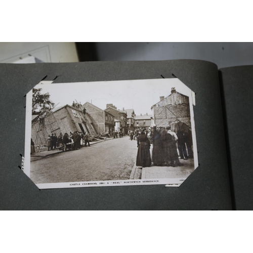 1319 - TWO POSTCARD ALBUMS first album including Military (group shots, sporting teams, processions, Hospit... 