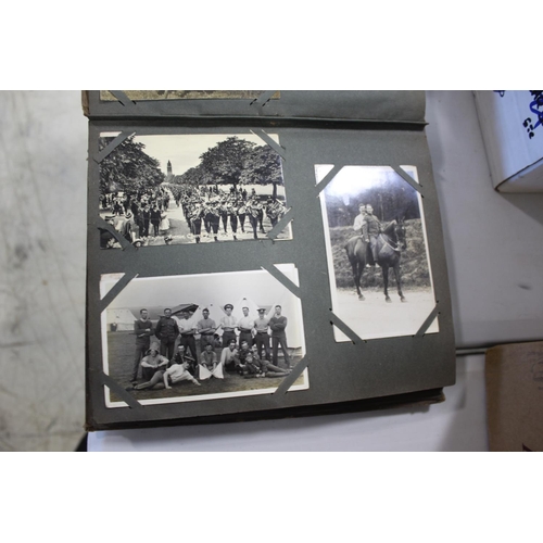 1319 - TWO POSTCARD ALBUMS first album including Military (group shots, sporting teams, processions, Hospit... 