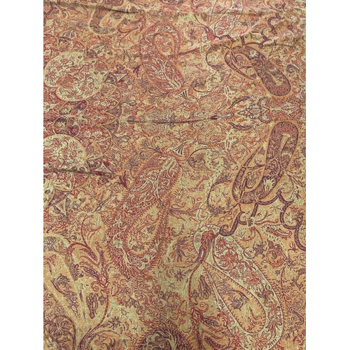 1612 - PAISLEY SHAWL a large paisley shawl with typical colours and motifs including boteh, with a fringe a... 