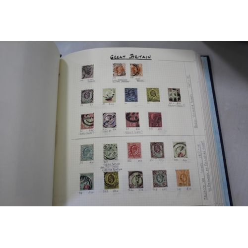 1313 - GREAT BRITAIN STAMPS including an album with 19thc used stamps (1d black, 2d blue's, penny reds etc,... 