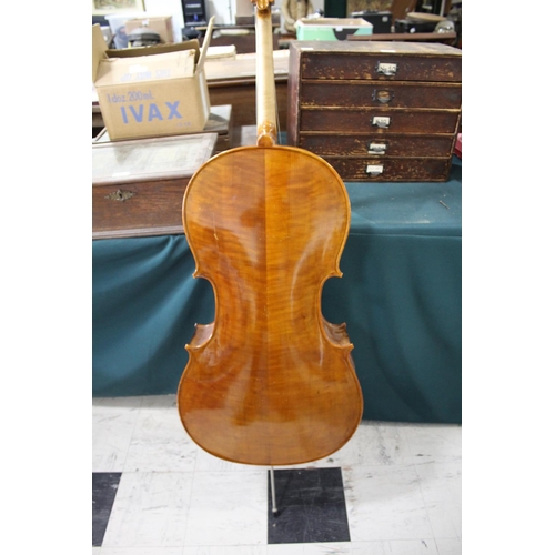 1501 - MODERN FULL SIZE CELLO - LUTHES, PARIS the cello with a two piece back and hardwood tuning pegs, wit... 