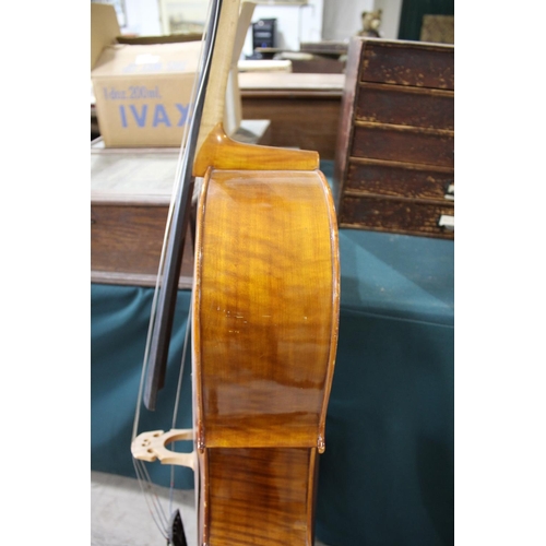 1501 - MODERN FULL SIZE CELLO - LUTHES, PARIS the cello with a two piece back and hardwood tuning pegs, wit... 