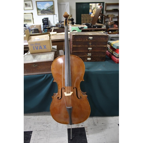 1501 - MODERN FULL SIZE CELLO - LUTHES, PARIS the cello with a two piece back and hardwood tuning pegs, wit... 